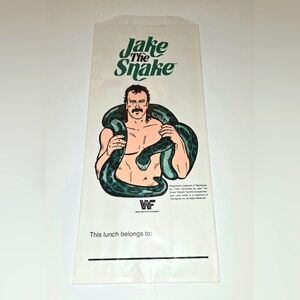 WWF WWE 1991 Jake the Snake Roberts unused lunch bag
